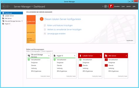 Server Manager dashboard