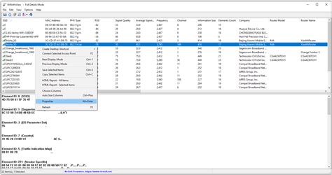 WifiInfoView programos sąsaja
