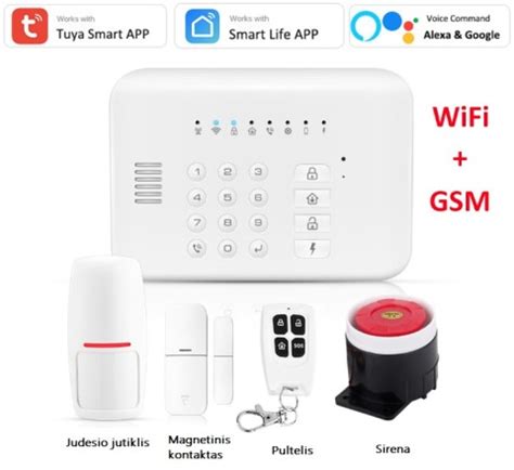 Belaidės GSM signalizacijos sistemos schematinis vaizdas