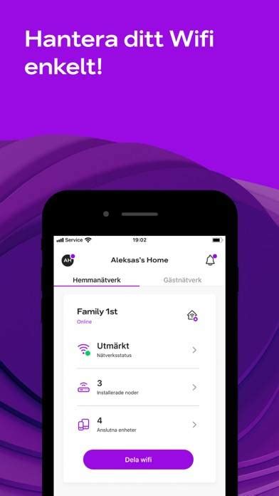 Išmaniojo telefono ekrane rodoma Telia Smart Control programėlė