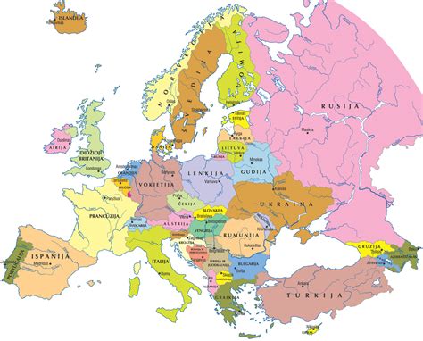 Žemėlapis su Europos Sąjungos ir EEE šalimis, kuriose taikomi palankūs tarptinklinio ryšio tarifai