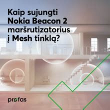 Schema, kaip LAN kabeliu sujungti du Nokia Beacon 2 maršrutizatorius