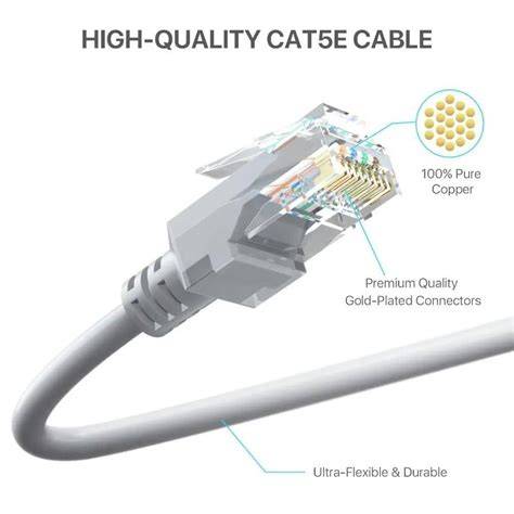 Ethernet kabelio su RJ45 jungtimi vaizdas