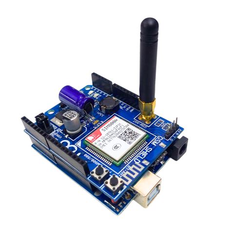 Arduino GSM Shield 2 prijungtas prie Arduino Uno