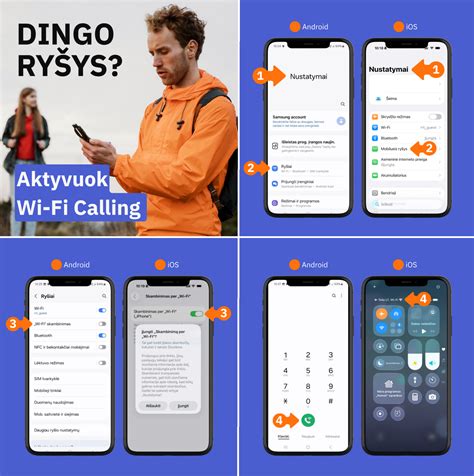 Iliustracija, vaizduojanti mobiliojo telefono signalo stiprumą ir Wi-Fi simbolį.