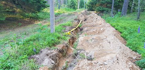 Kabelių tiesimo tranšėjoje procesas