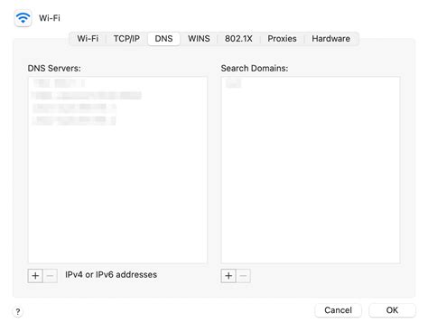 MacOS DNS nustatymų keitimo pavyzdys