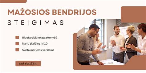 Mažosios bendrijos steigimo schema