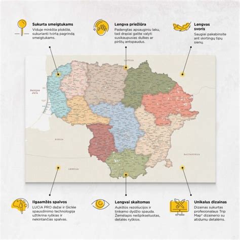 Žemėlapis su Lietuvos interneto tiekėjų paslaugų zonomis