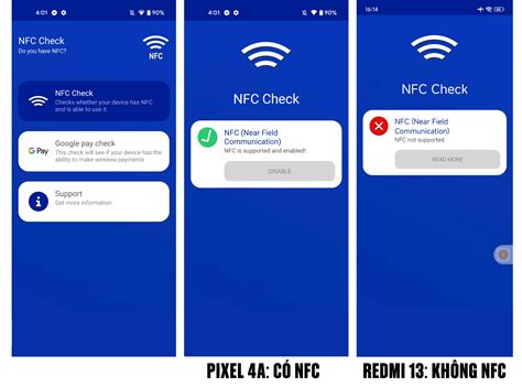 NFC Check programėlės sąsaja