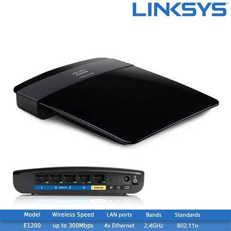 Reset mygtukas ant Cisco Linksys E1200