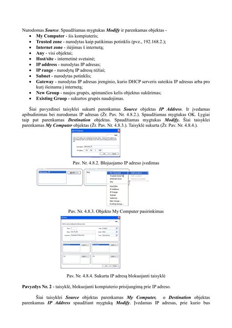 IP adresų nustatymo pavyzdys