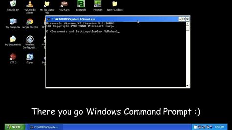 Windows XP Command Prompt langas