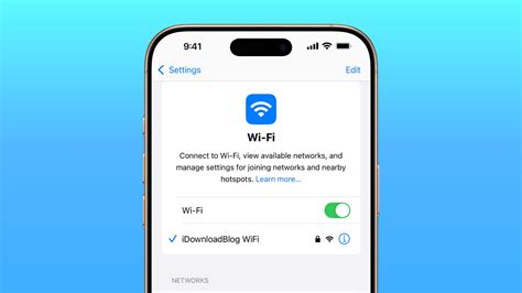Smartphone showing Wi-Fi settings