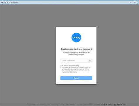 Cudy maršrutizatoriaus WEB sąsaja su signalo stiprumo informacija