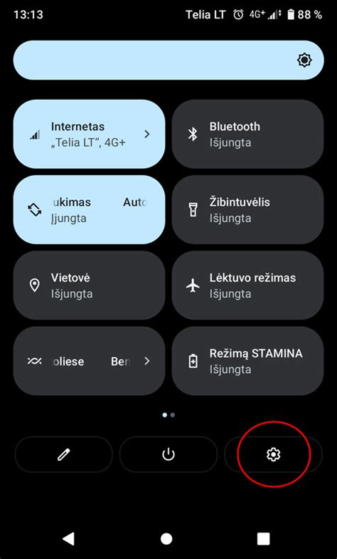 Android telefono nustatymai, kuriuose matomas Wi-Fi slaptažodis