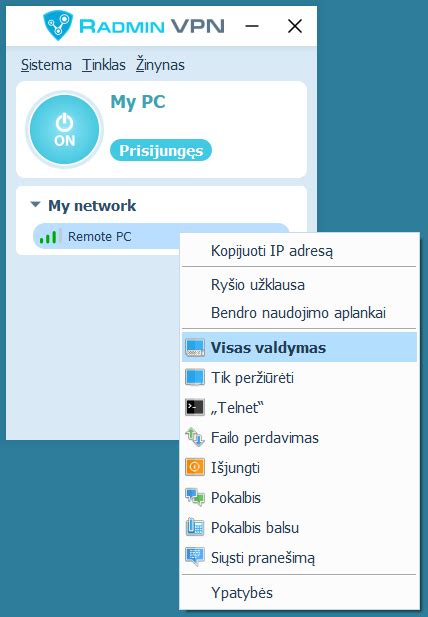 Žaidimo serverių tinklo schema su VPN