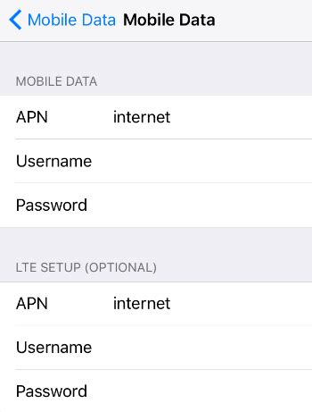 mobiliojo ryšio nustatymai telefone