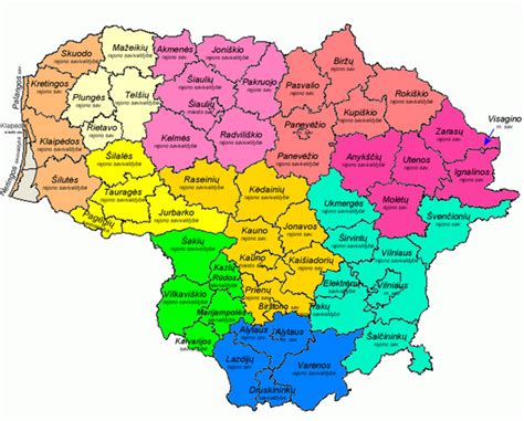 Lietuvos teritorijos žemėlapis su mastelio indikacija