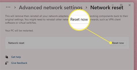 Windows 11 Network Reset nustatymai