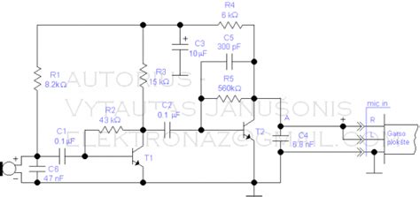 Garso signalo filtravimo schema