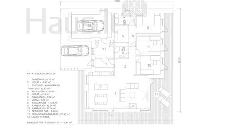 Namų planas su optimaliomis maršrutizatorių vietomis