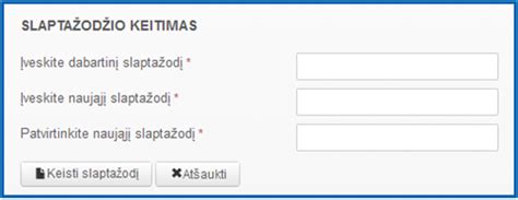 Routerio administratoriaus slaptažodžio keitimo langas