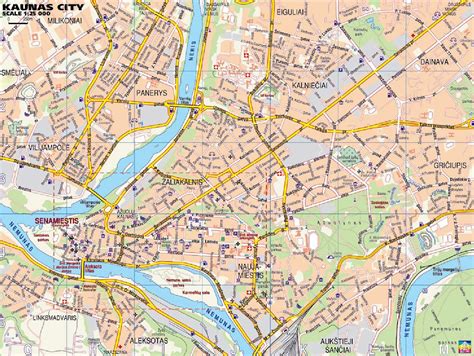 Žemėlapis su pažymėtomis nemokamo Wi-Fi vietomis Vilniaus Senamiestyje