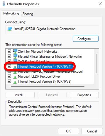 Windows 7 TCP/IPv4 ypatybių langas su DNS nustatymais