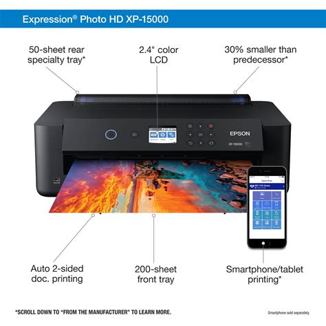 Epson XP-15000 valdymo skydelis su LCD ekranu