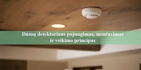 Schematinis dūmų detektoriaus veikimo principas